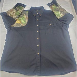 VTG Red Head Shooting Shirt Mens XXL Black Camo Long Sleeve Button Up